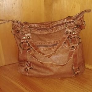 Faux Leather Convertable Slouchy Bag